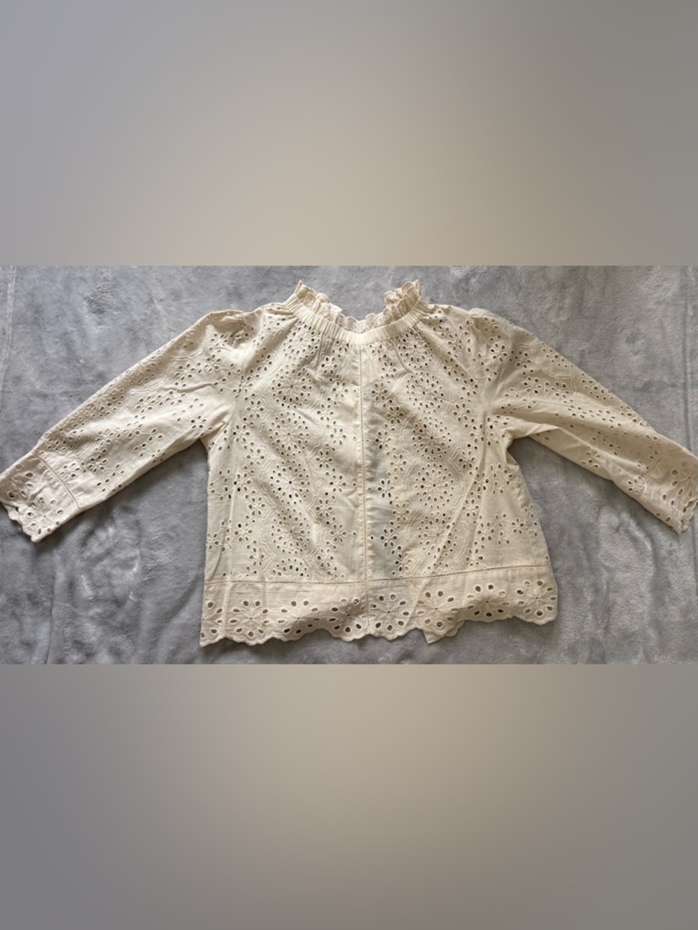 Jennifer and Grace Eyelet Lace Ivory Blouse